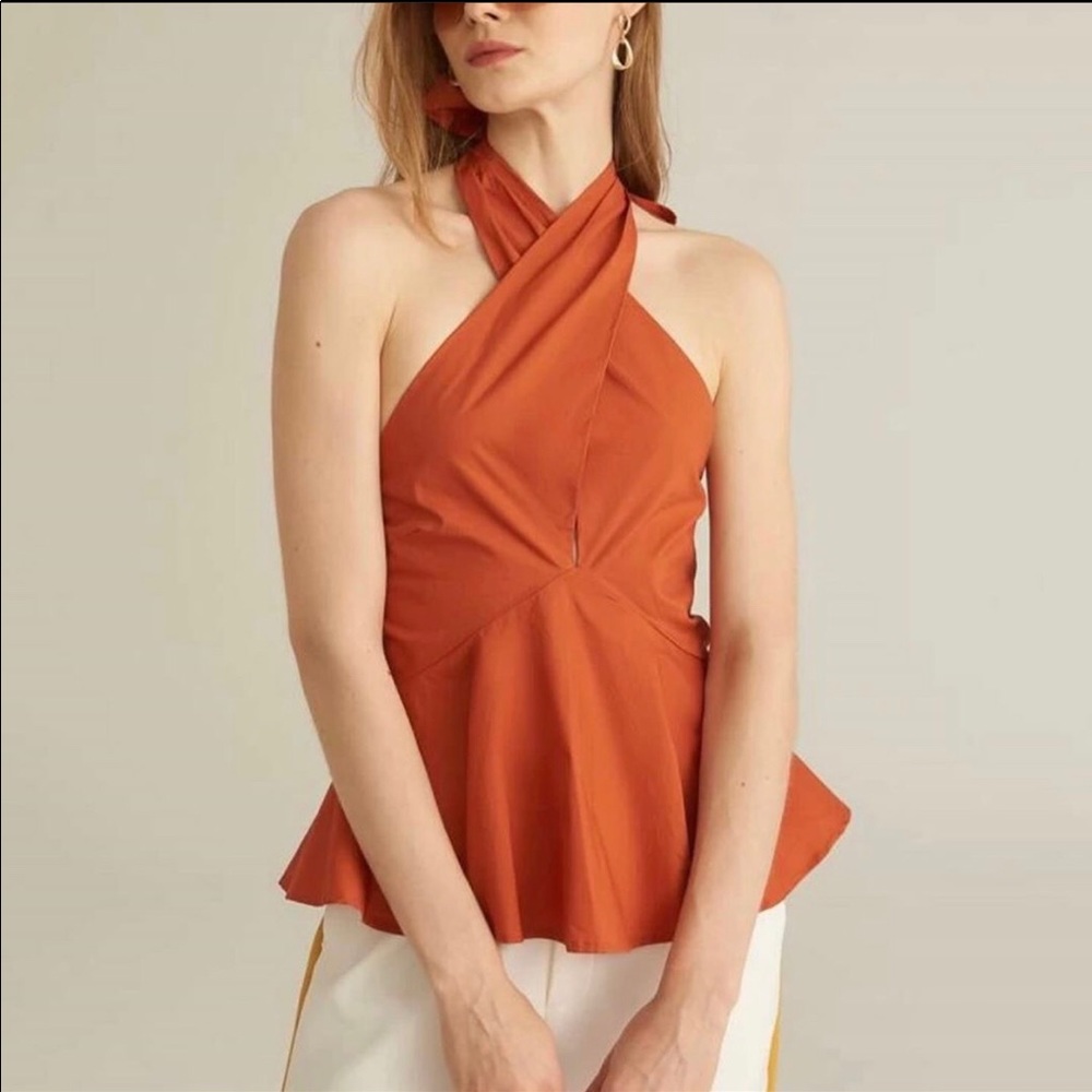 The cutest orange halter top! NEVER WORN